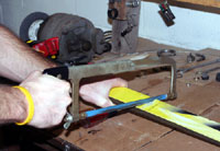 cutting the ski in half